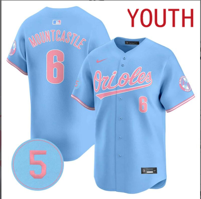 Youth Baltimore Orioles  #6 Mountcastle blue 2024 Nike MLB jersey->youth nfl jersey->Youth Jersey